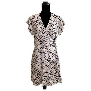 Rails Leanne Silk Wrap Dress – Blush Animal Print – Size L